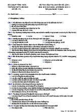 Đề thi kiểm tra Chuyên đề lần 2 môn Sinh học Lớp 11 - Mã đề 132 - Năm học 2019-2020 - Trường THPT Liễn Sơn